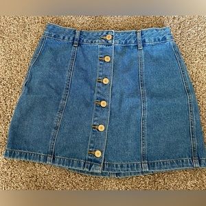 Denim Button-Up Skirt